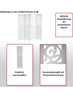 Paravant Izmir mit Ornamente, 170x161x2cm, braun
