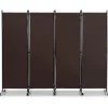 Paravent 4 tlg. 173 cm in Braun