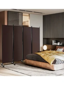 Paravent 4 tlg. 173 cm in Braun