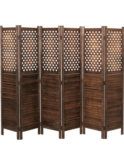 Paravent A84 mit Ornamente, Braun