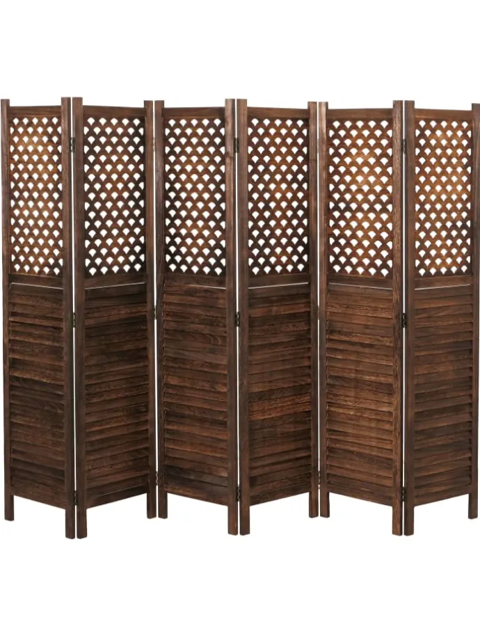 Paravent A84 mit Ornamente, Braun