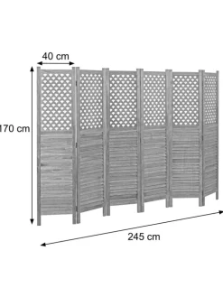 Paravent A84 mit Ornamente, Braun