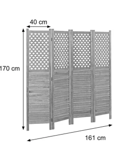 Paravent A84 mit Ornamente, Braun
