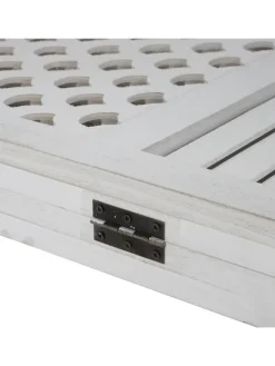 Paravent A84 mit Ornamente, Weiß