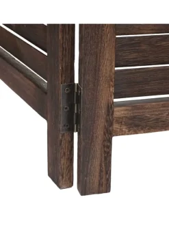 Paravent C30 im Shabby-Look, Braun