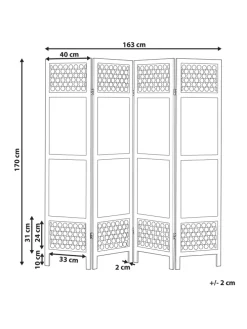 Paravent CERTOSA in Braun - (W) 163 x (H) 170 x (L) 2 cm
