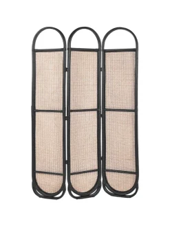 Paravent CORTONA in /Braun/Schwarz - (W) 118 x (H) 180 x (L) 3 cm