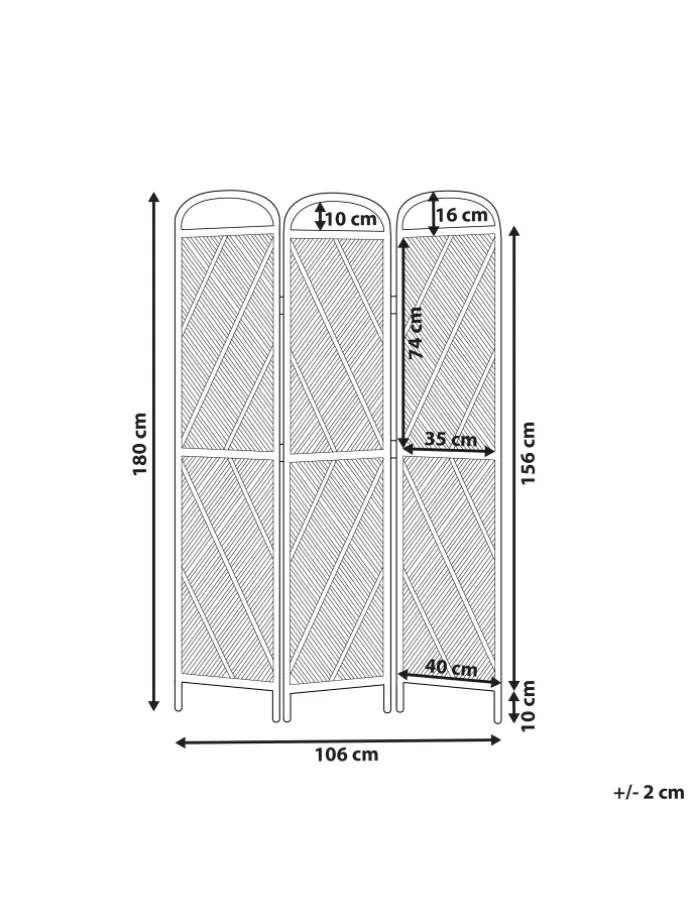 Paravent COSENZA in /Beige - (W) 106 x (H) 180 x (L) 3 cm