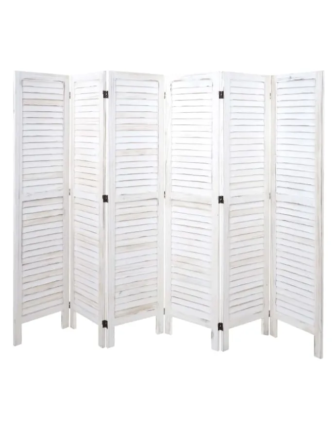 Paravent G30 im Shabby-Look, Weiß