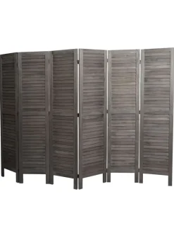 Paravent G30 im Shabby-Look, Grau-braun