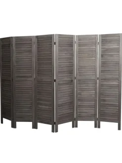 Paravent G30 im Shabby-Look, Grau-braun