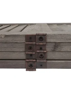 Paravent G30 im Shabby-Look, Grau-braun