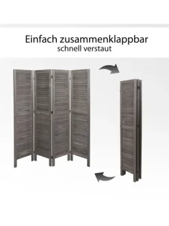 Paravent G30 im Shabby-Look, Hellbraun