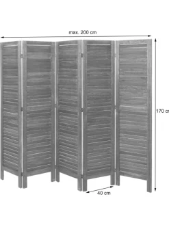 Paravent G30 im Shabby-Look, Anthrazit