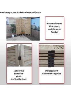 Paravent G30 im Shabby-Look, Anthrazit