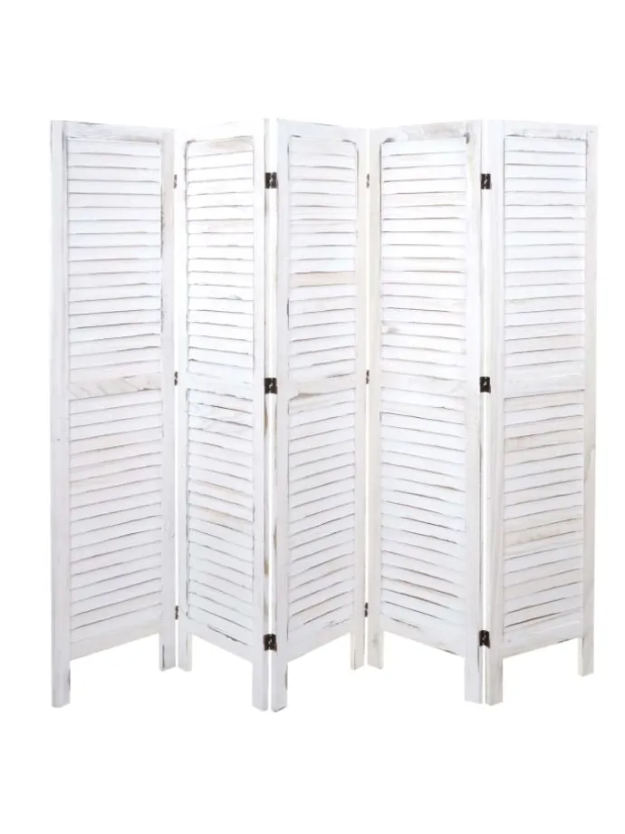 Paravent G30 im Shabby-Look, Weiß