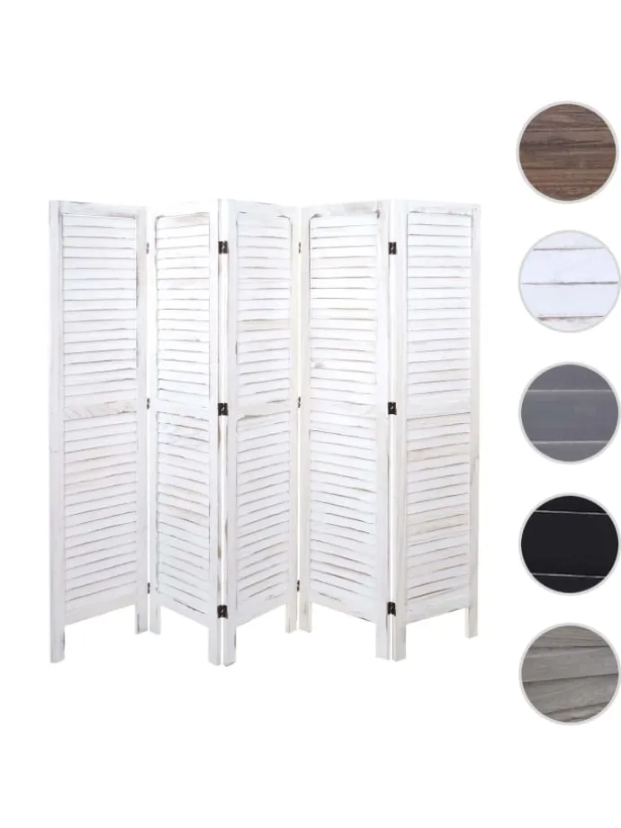 Paravent G30 im Shabby-Look, Weiß