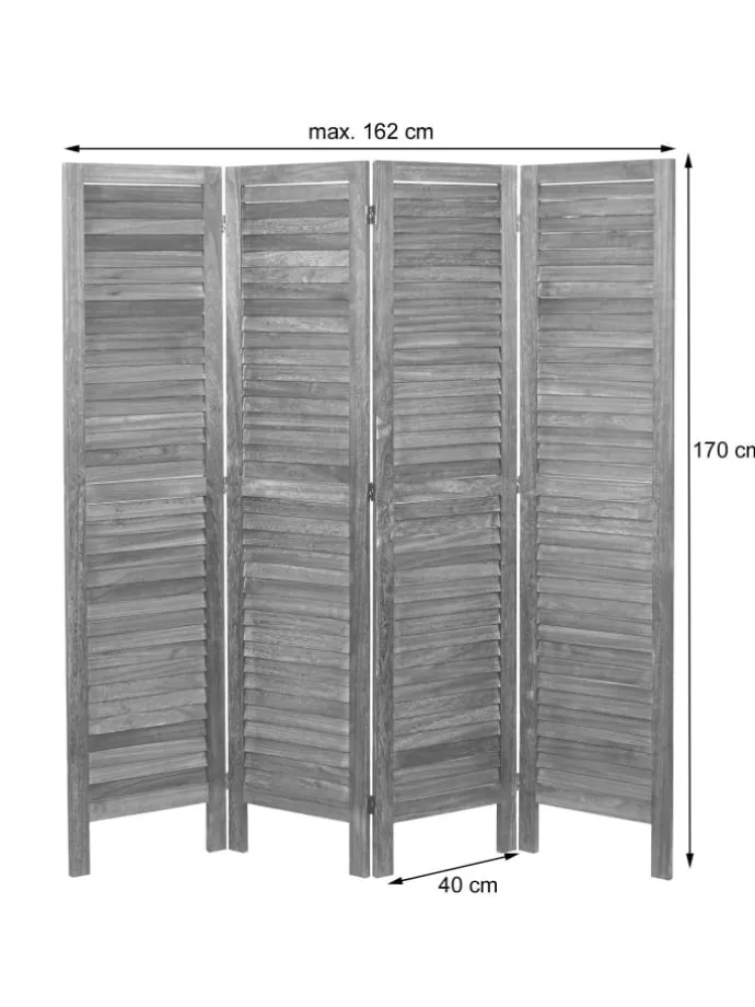 Paravent G30 im Shabby-Look, Grau