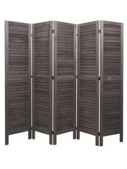 Paravent G30 im Shabby-Look, Grau-braun