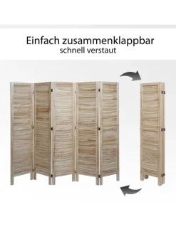 Paravent G30 im Shabby-Look, Grau-braun