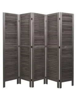 Paravent G30 im Shabby-Look, Grau-braun