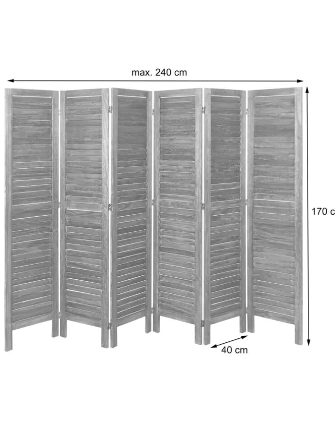 Paravent G30 im Shabby-Look, Grau
