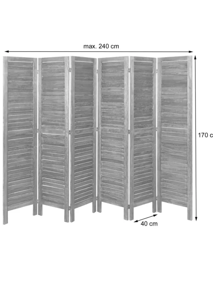 Paravent G30 im Shabby-Look, Grau