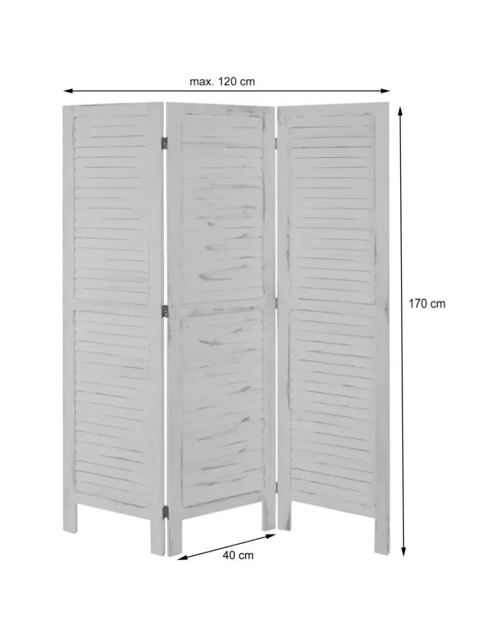 Paravent G30, Shabby-Look, Anthrazit