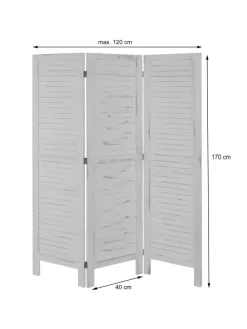 Paravent G30, Shabby-Look, Braun