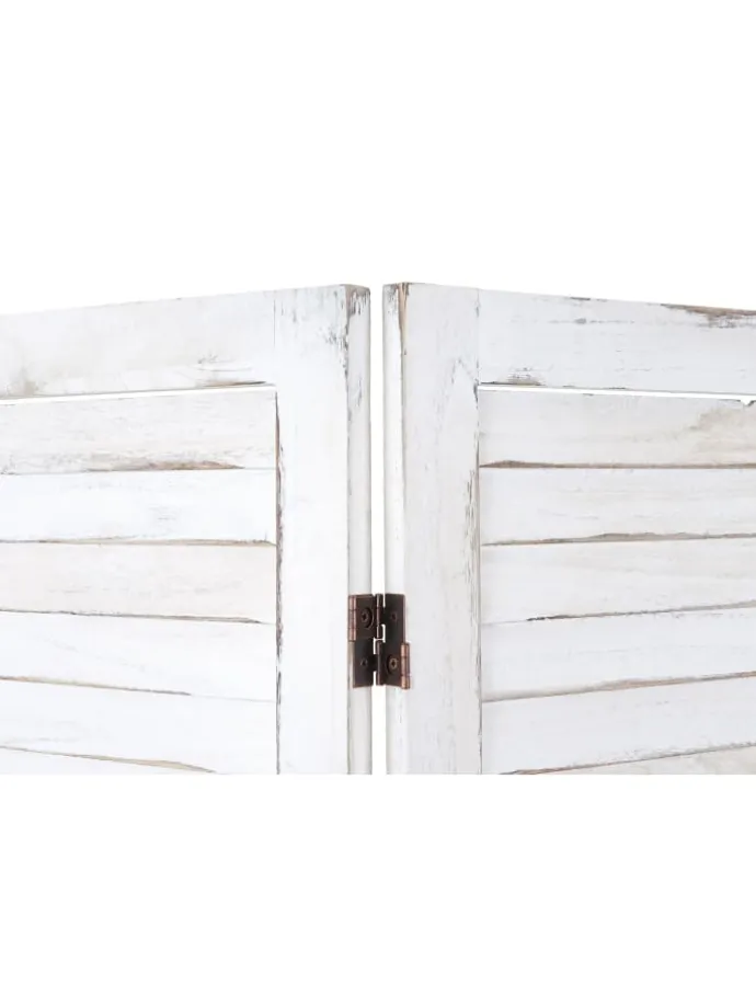Paravent G30, Shabby-Look, Weiß