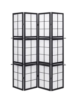 Paravent GOMAGOI in Schwarz - (W) 120 x (H) 170 x (L) 2 cm