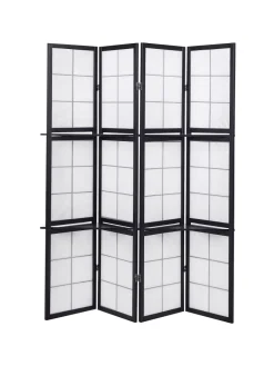 Paravent GOMAGOI in Schwarz - (W) 120 x (H) 170 x (L) 2 cm