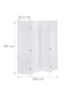 Paravent in Weiß - (B)180 x (H)180 cm