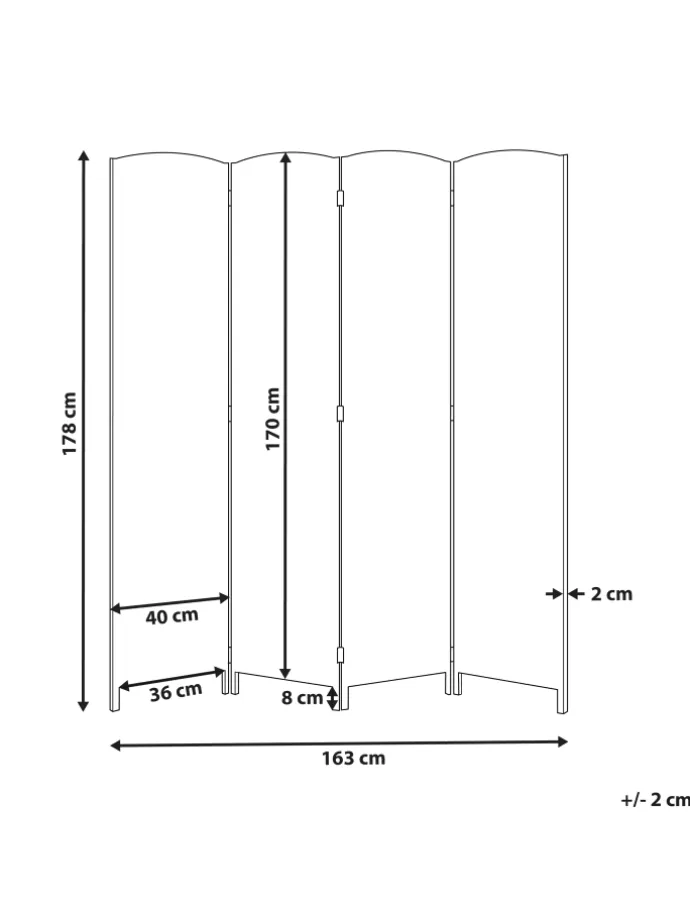 Paravent LAPPAGO in Beige - (W) 163 x (H) 170 x (L) 2 cm