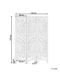 Paravent MELAGO in Weiß - (W) 122 x (H) 170 x (L) 2 cm