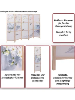 Paravent O70, Naturmotive 170x227cm, Kirschblüten