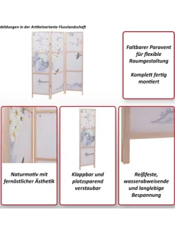 Paravent O70 Naturmotive 170x137cm, Flusslandschaft