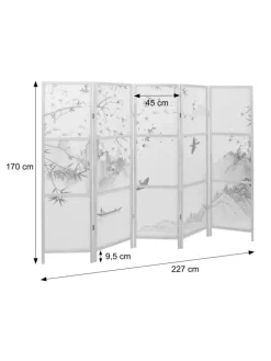Paravent O70, Naturmotive 170x227cm, Blumen