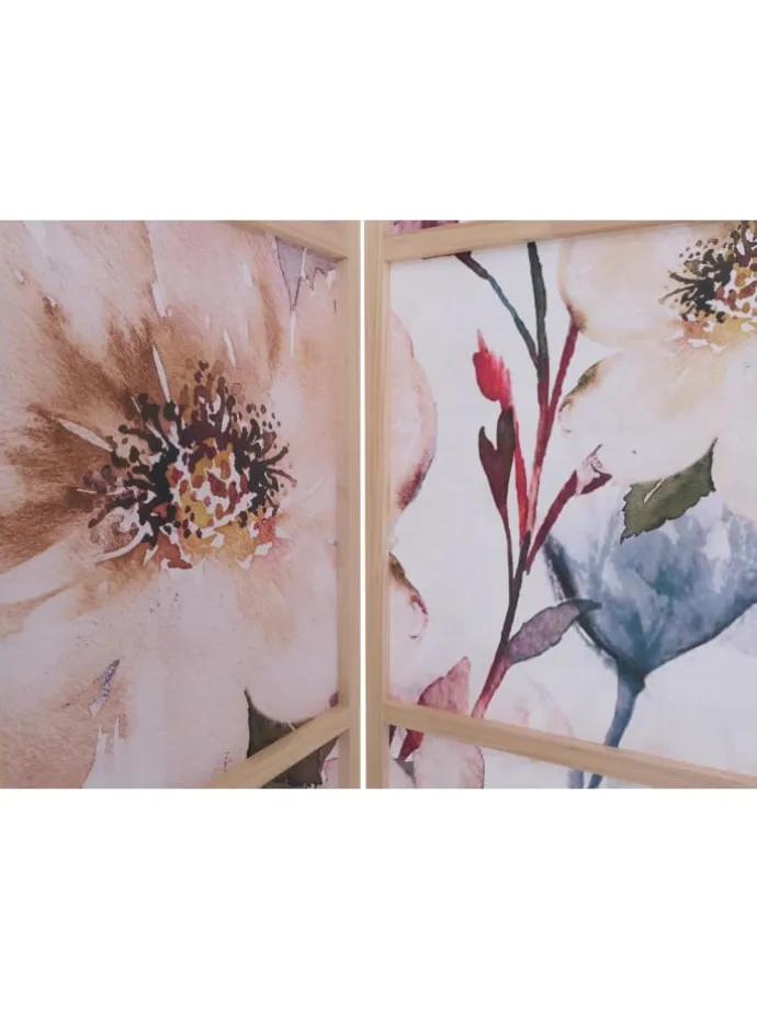 Paravent O70, Naturmotive 170x227cm, Blumen