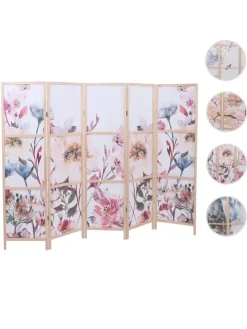 Paravent O70, Naturmotive 170x227cm, Blumen