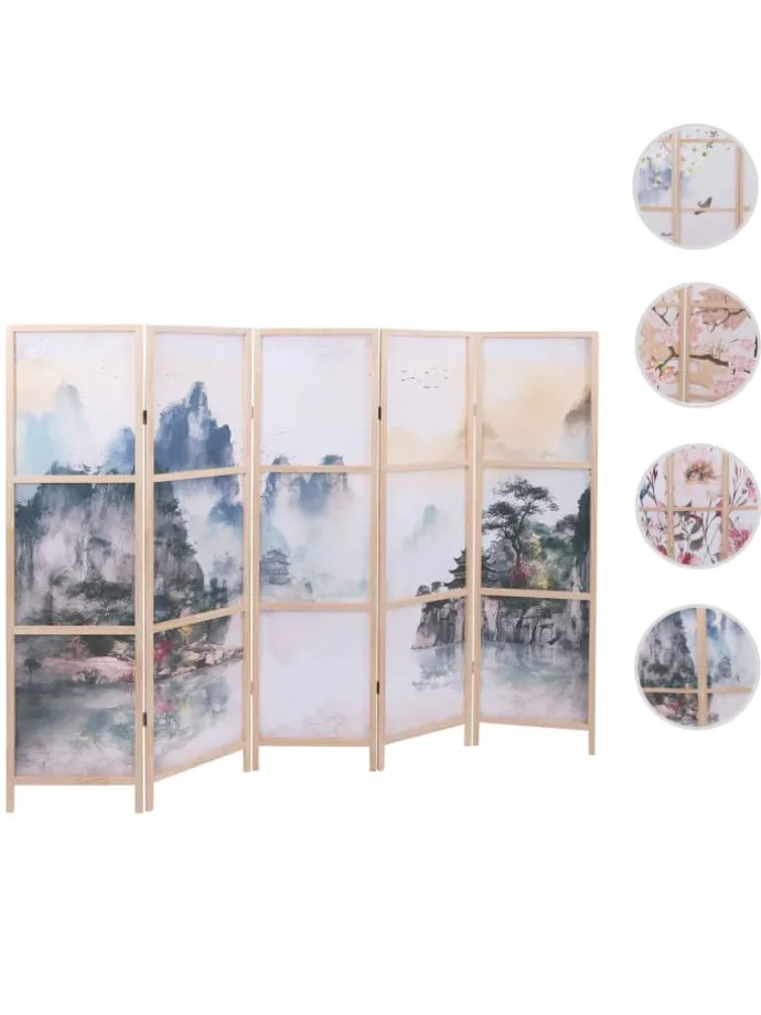 Paravent O70, Naturmotive 170x227cm, Berge