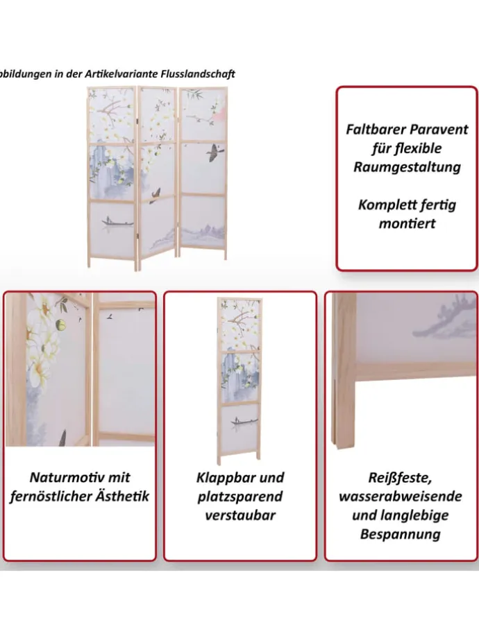 Paravent O70 Naturmotive 170x137cm, Blumen