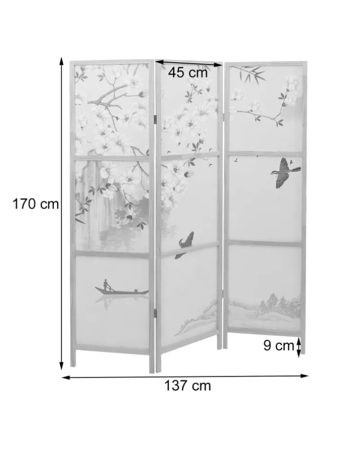 Paravent O70 Naturmotive 170x137cm, Blumen