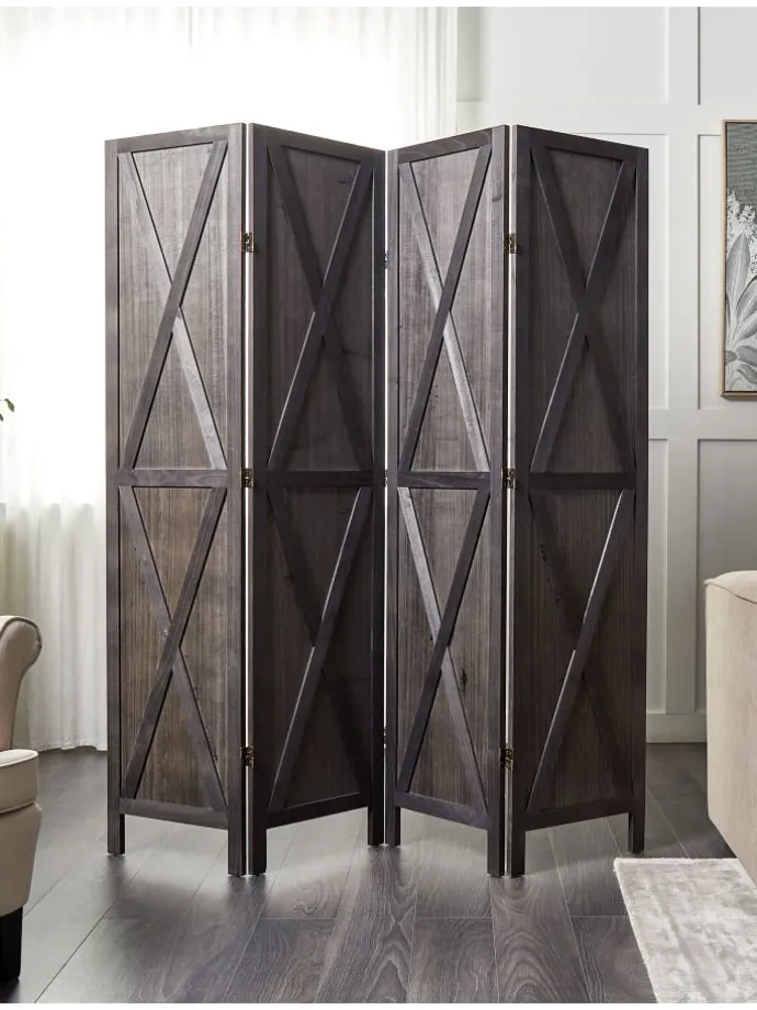 Paravent RIDANNA in Braun - (W) 163 x (H) 170 x (L) 2 cm