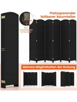 Paravent 240x170cm in Schwarz