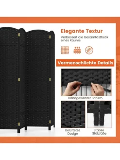 Paravent 240x170cm in Schwarz