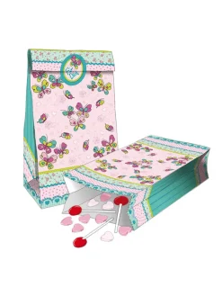 Partytüten "Butterflies" in Rosa - 8 Stück