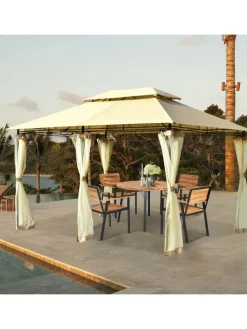 Pavillon Metall 3x4m in Beige