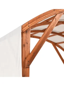 Pavillon SCOPELLO in Braun/Weiß - (W) 303 x (H) 257 x (L) 300 cm
