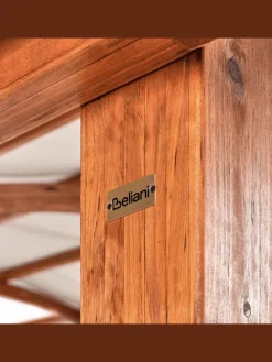 Pavillon SCOPELLO in Braun/Weiß - (W) 303 x (H) 257 x (L) 300 cm